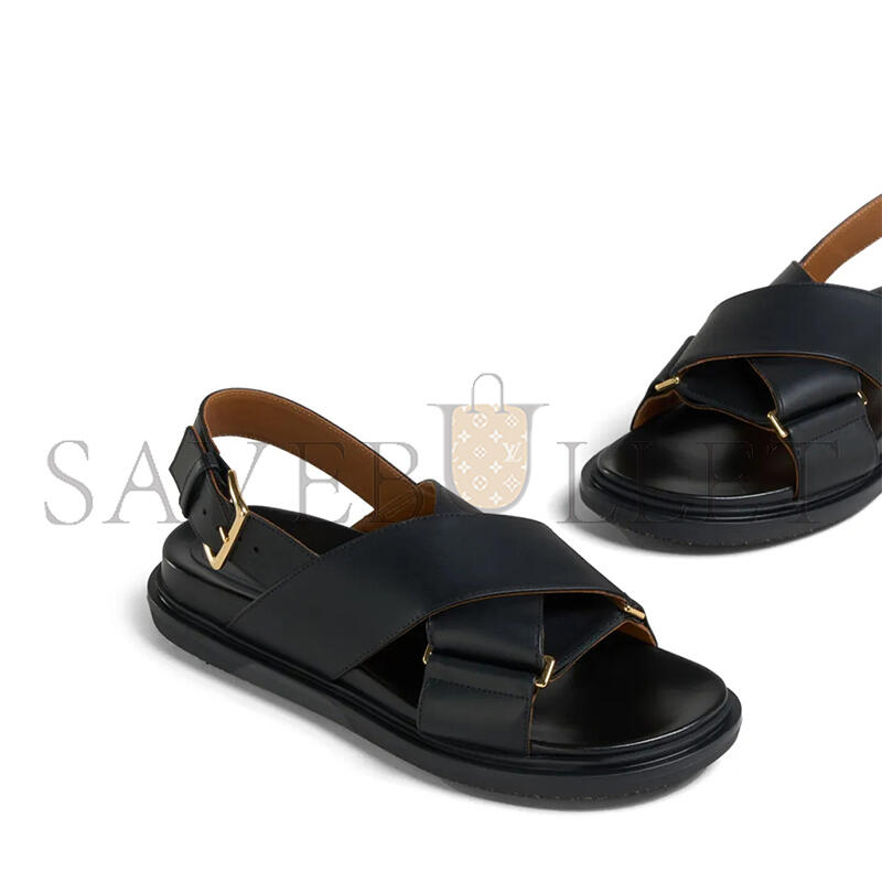 MARNI BLACK LEATHER FUSSBETT FBMS015701P361400N99